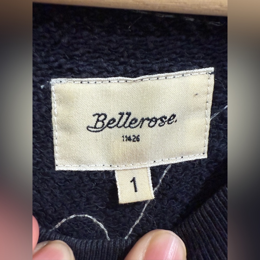 Bellerose Navy and Cream Logo Label Pullover - Picture 2 of 3